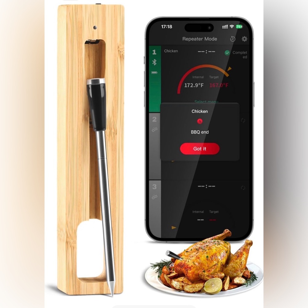 Smart Bluetooth Wireless Meat Thermometer with Probe